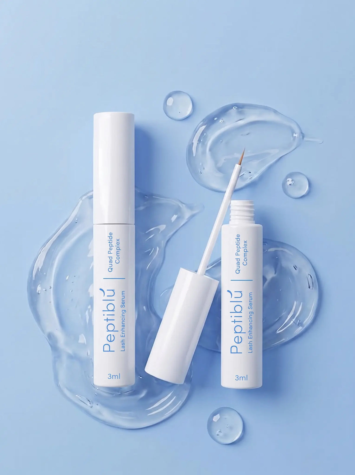 Peptiblú Lash Enhancing Serum with clear gel texture